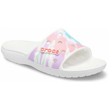 Crocs Klassiska Tie-Dye Graphic Badtofflor Herr Vita | Sverige 1275QMAZ